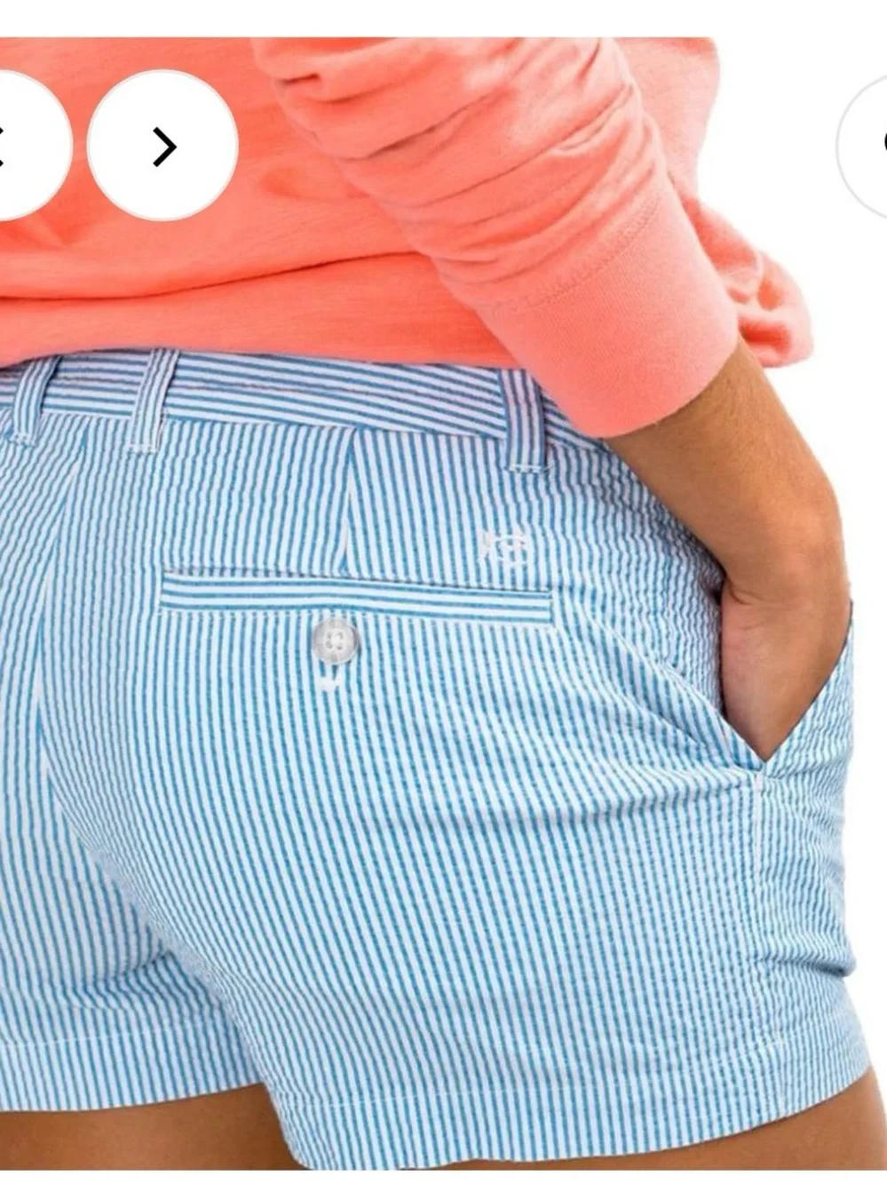 Southern Tide Leah Seersucker Shorts in “Boat Blue” Size 8 NWT - Picture 3 of 8